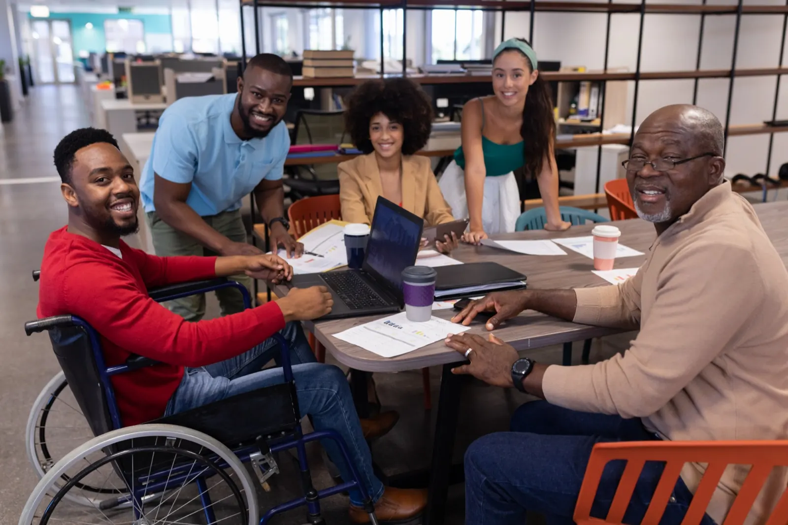 Community group meeting around a table